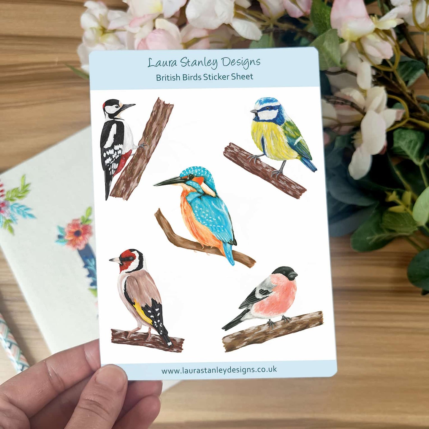 Illustrated British Birds Sticker Sheet