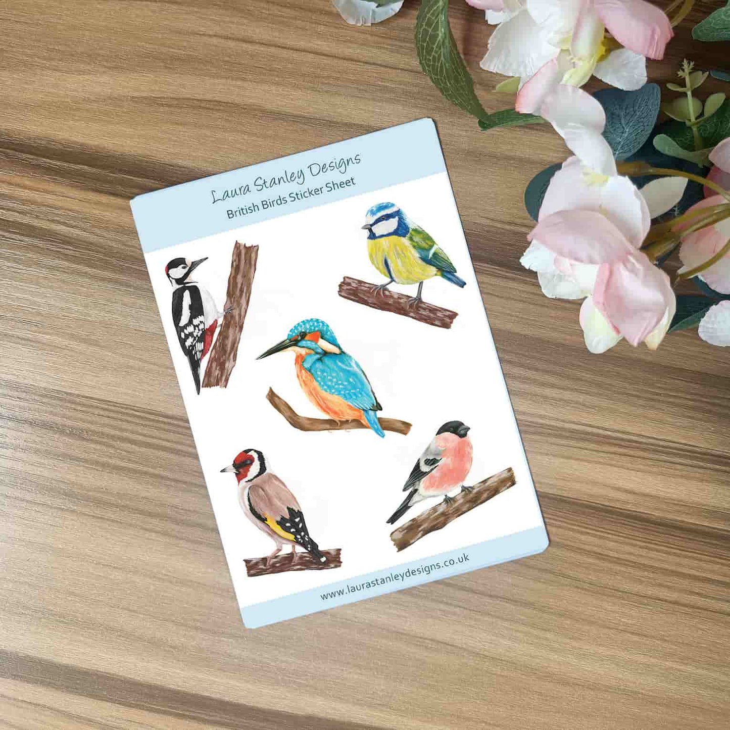 Illustrated British Birds Sticker Sheet