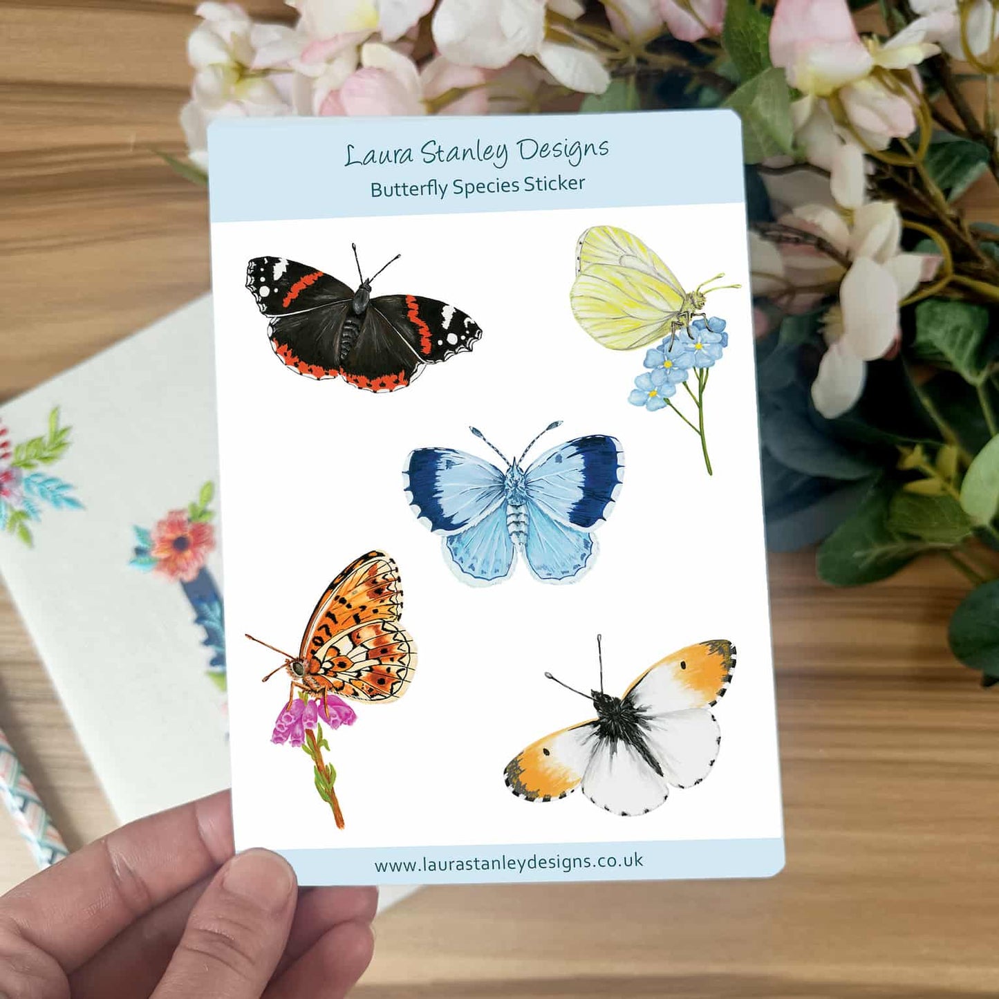 Illustrated Butterfly Sticker Sheet