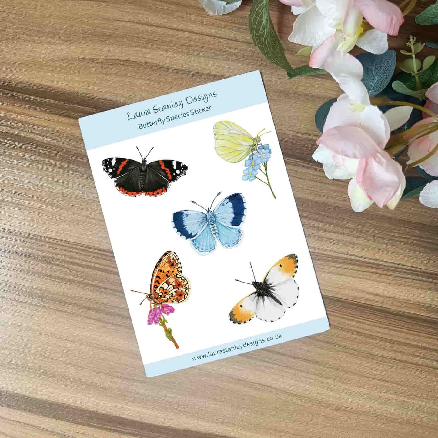 Illustrated Butterfly Sticker Sheet
