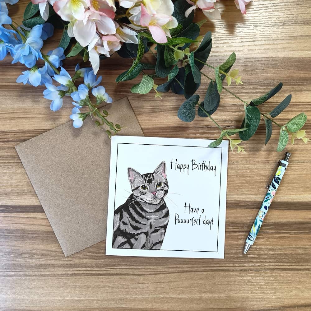 Personalised Cat Birthday Card