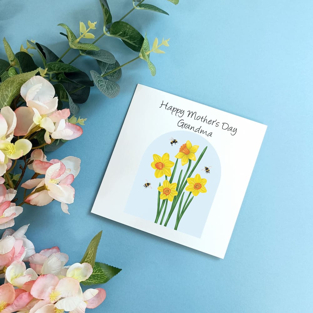 Personalised Daffodil Mother's Day Card