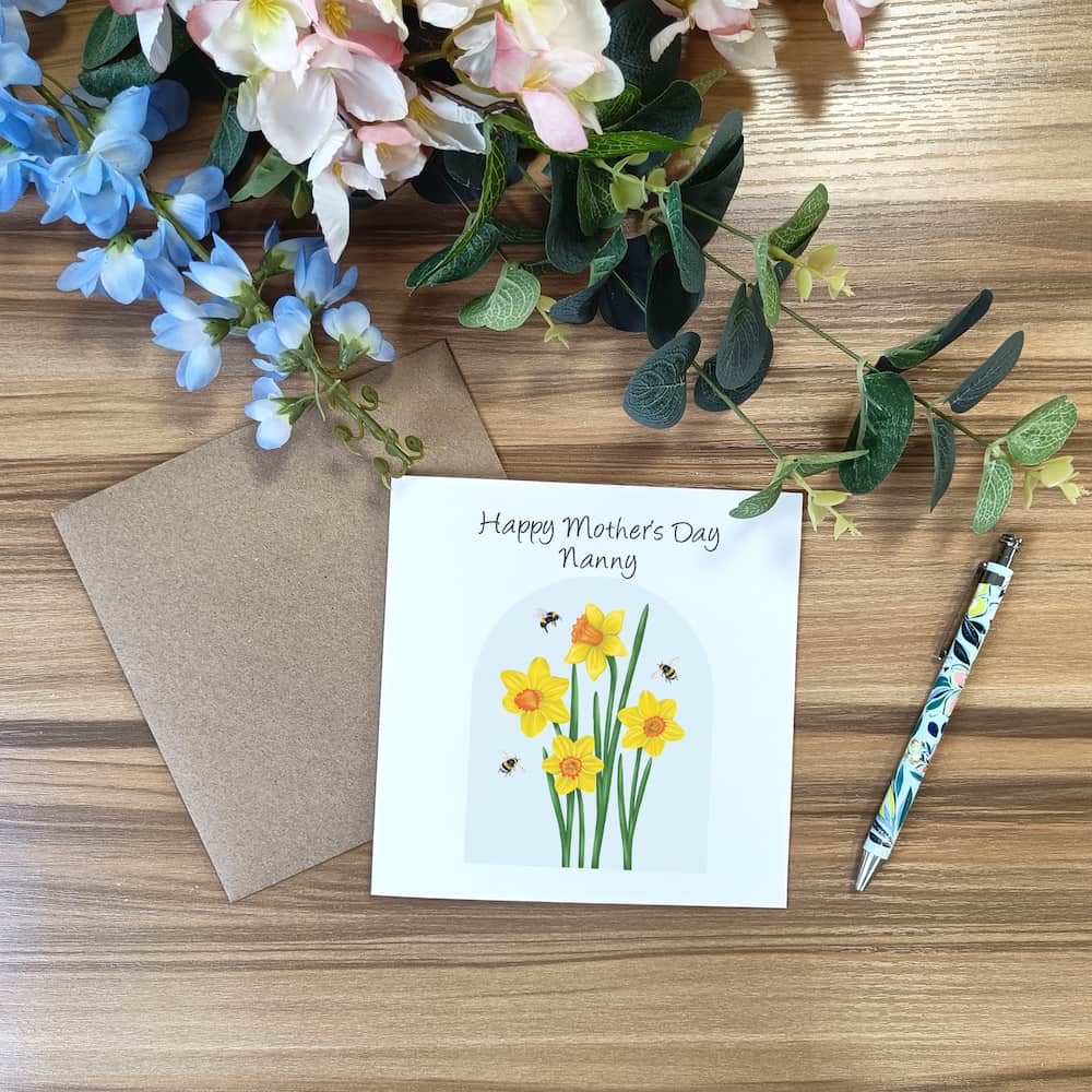 Personalised Daffodil Mother's Day Card