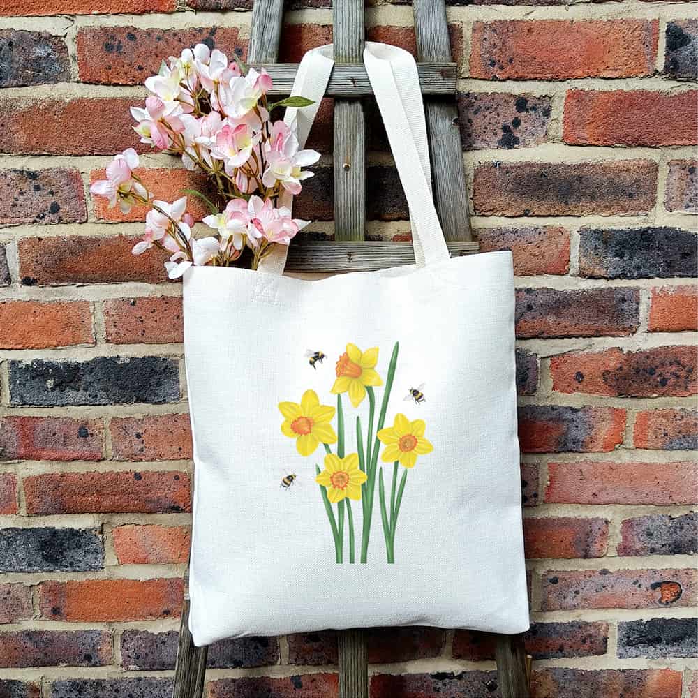 Personalised Daffodil Mother's Day Gift Box | Tote Bag, Makeup Bag, Mirror & Card