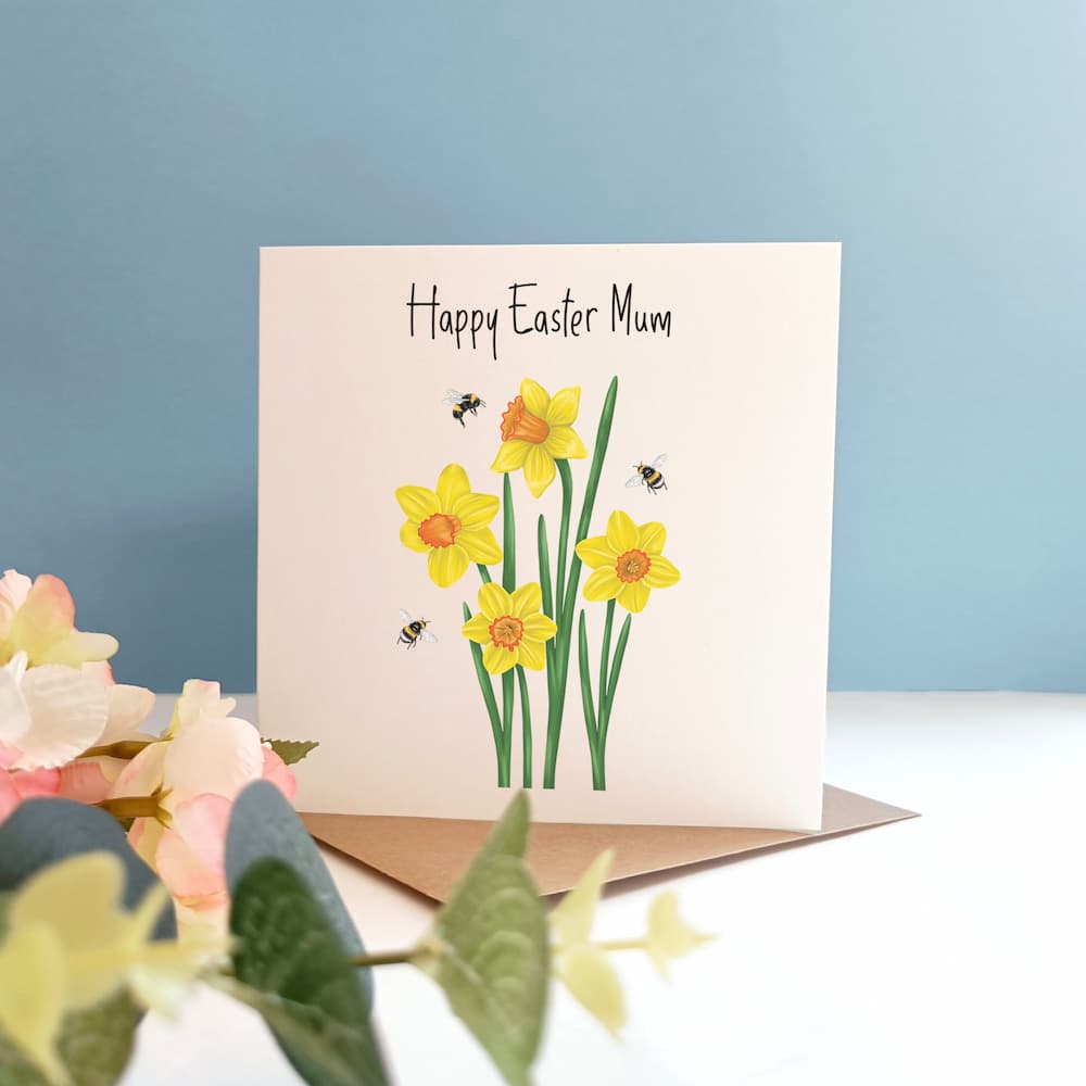 Personalised Daffodil Easter Card