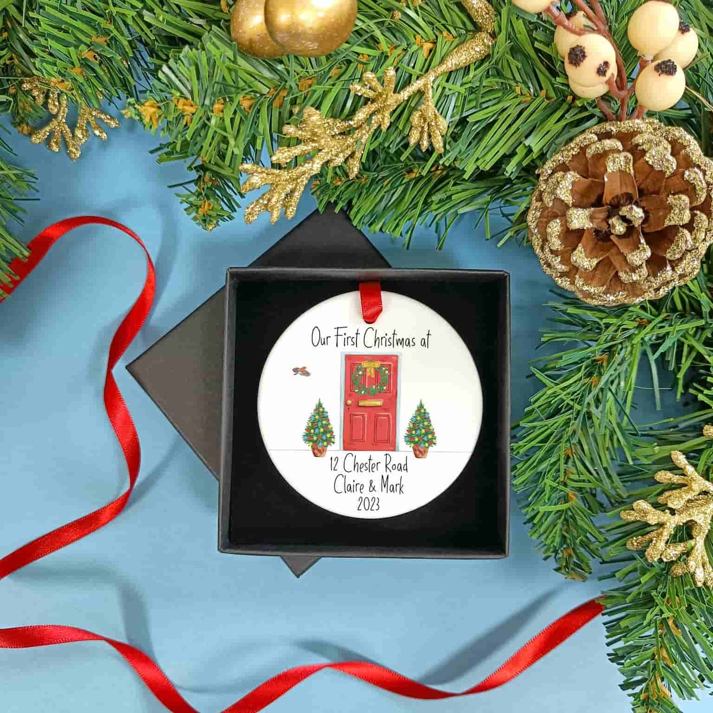 personalised our first Christmas decoration