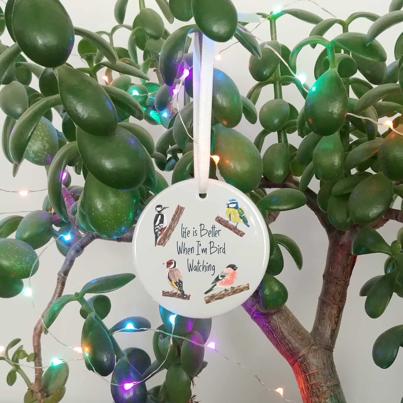 Personalised Garden Birds Hanging Ornament. Bird Watching Keepsake
