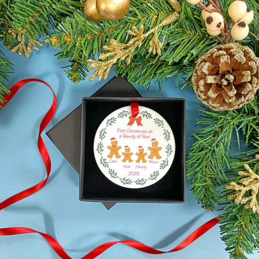 Personalised Gingerbread Family Christmas Tree Decoration