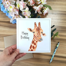 Load image into Gallery viewer, Illustrated Giraffe Birthday Card
