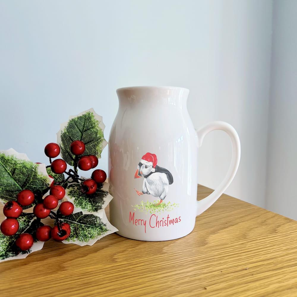 Puffin Christmas Vase