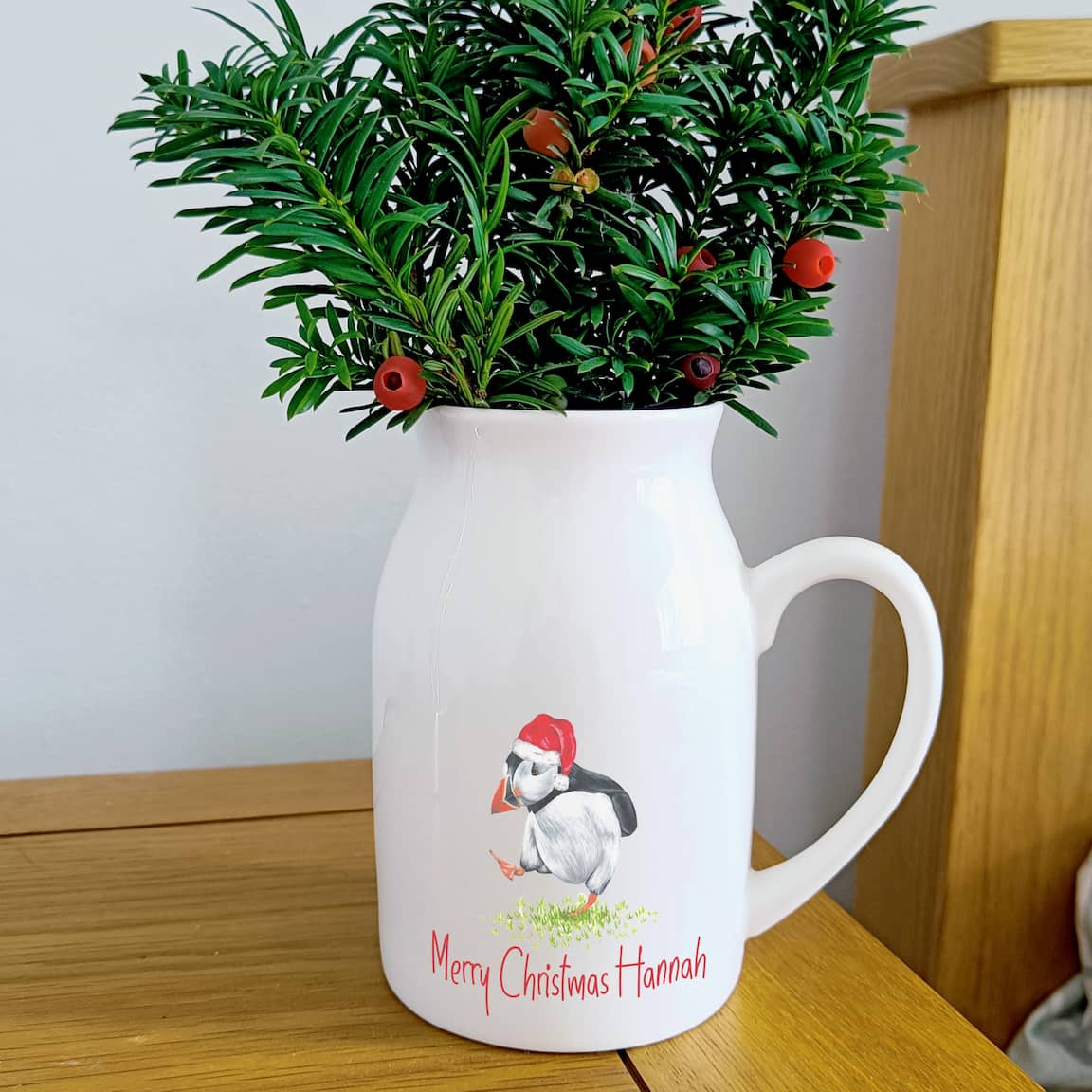 Puffin Christmas Vase