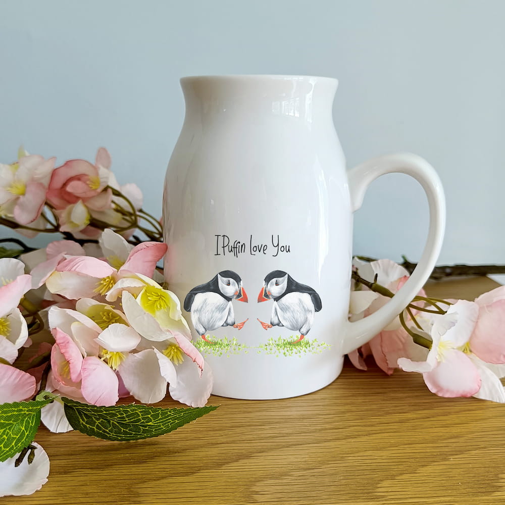 Personalised I Puffin Love You Vase