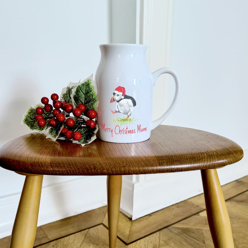 Puffin Christmas Vase
