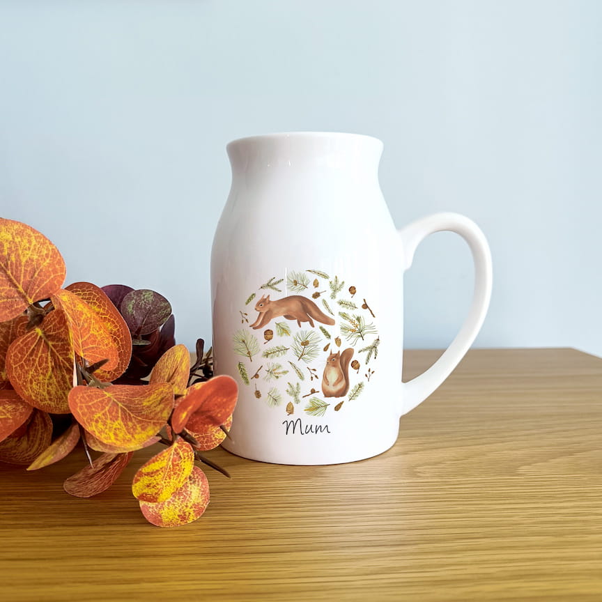 Personalised Red Squirrel Flower Jug