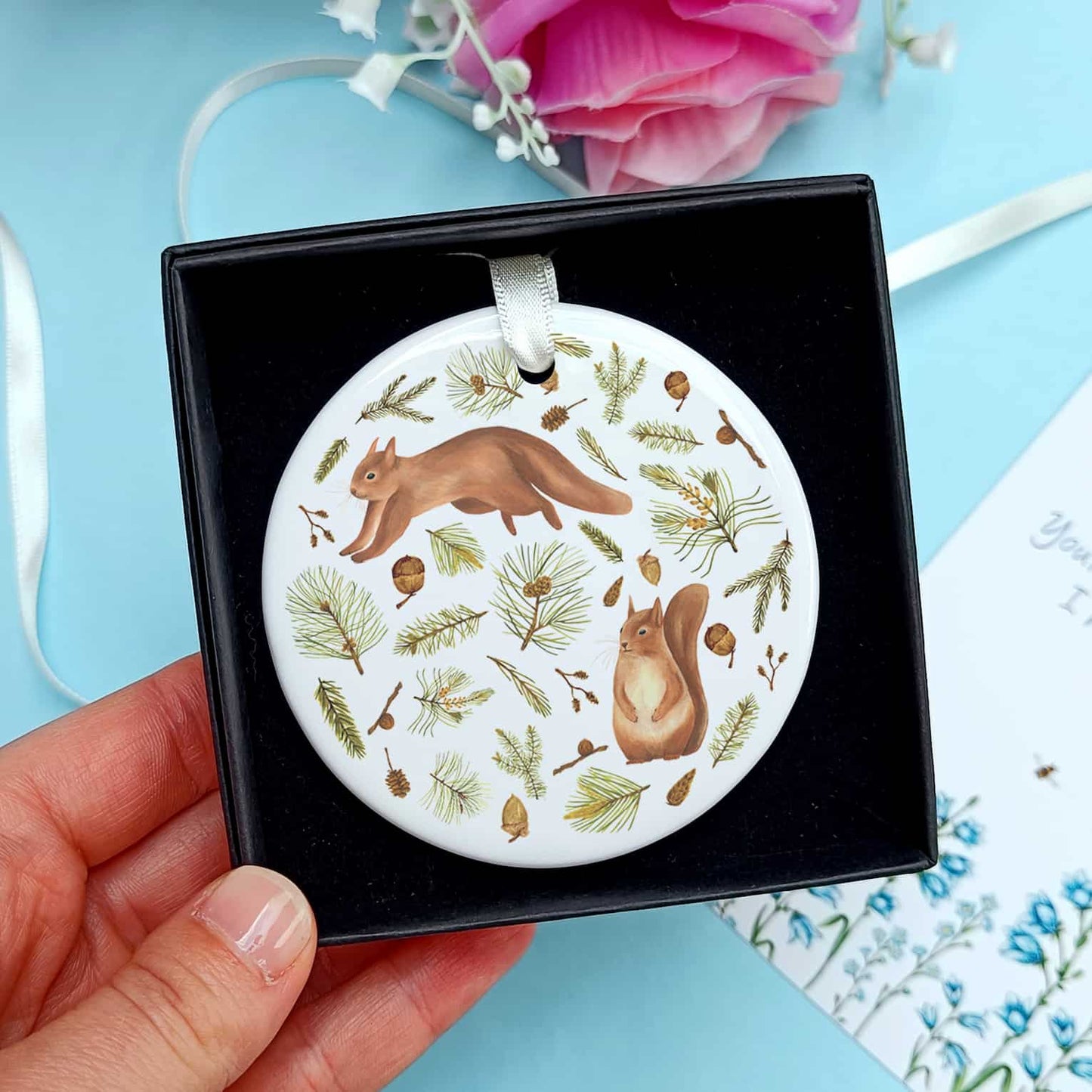 Personalised Red Squirrel Ceramic Decoration
