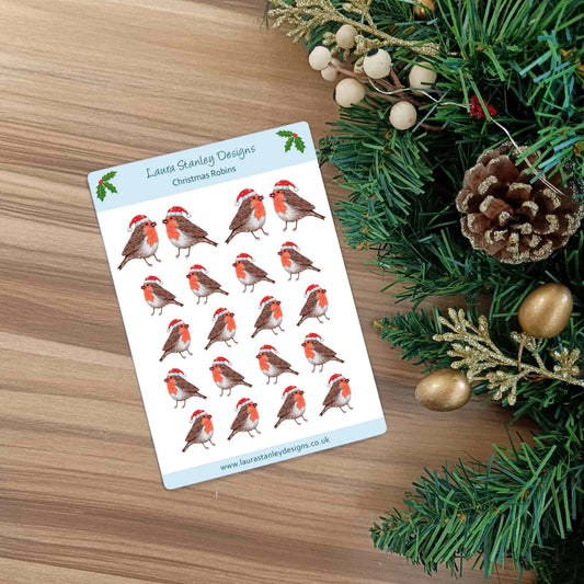 Christmas Robin Sticker Sheet