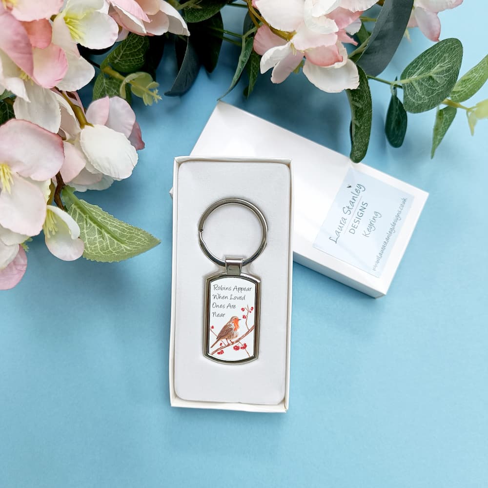 Robin Keyring | Robins Appear When Loved Ones Are Near Keychain