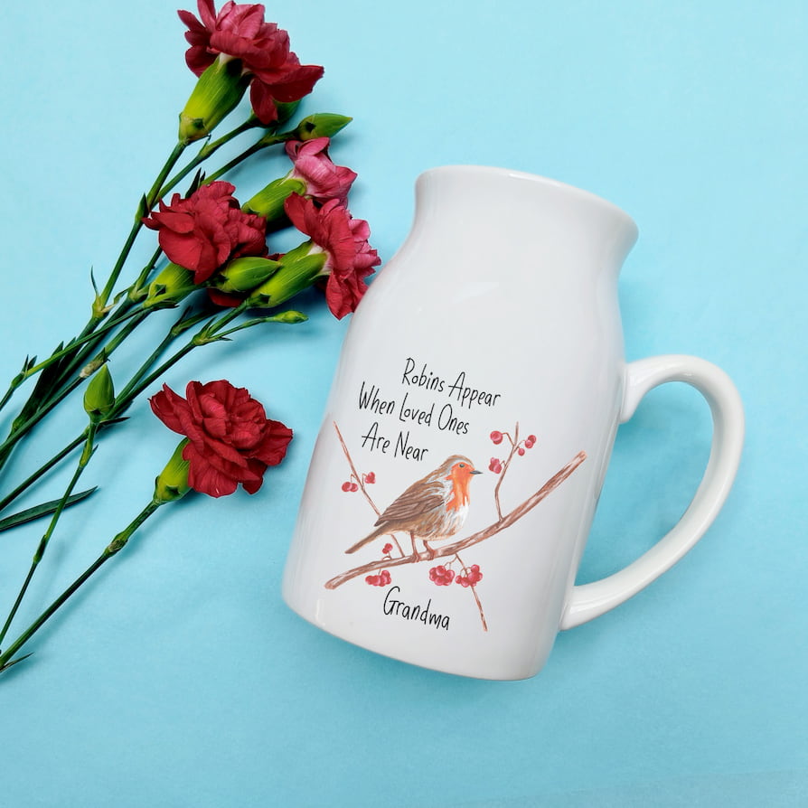 Robins appear when loved ones are near vase
