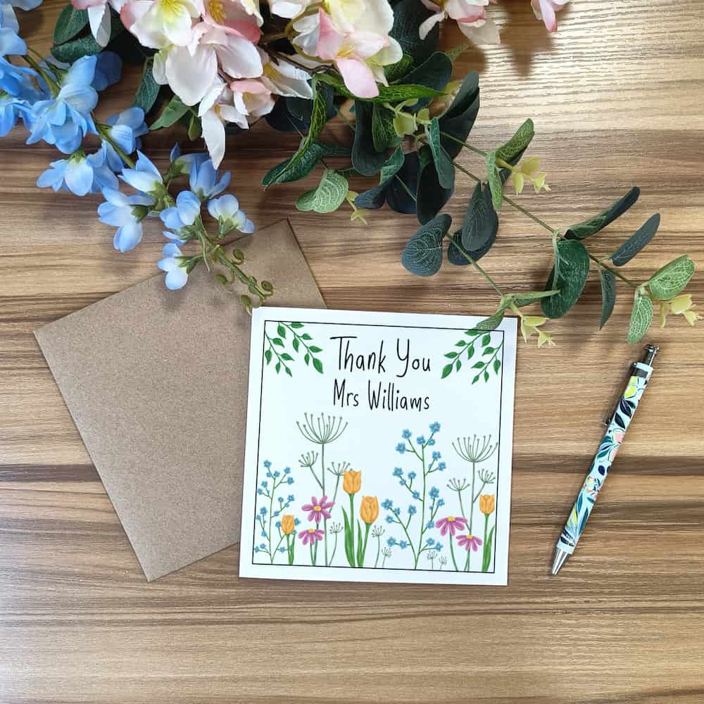 Personalised Teacher Thank You Card