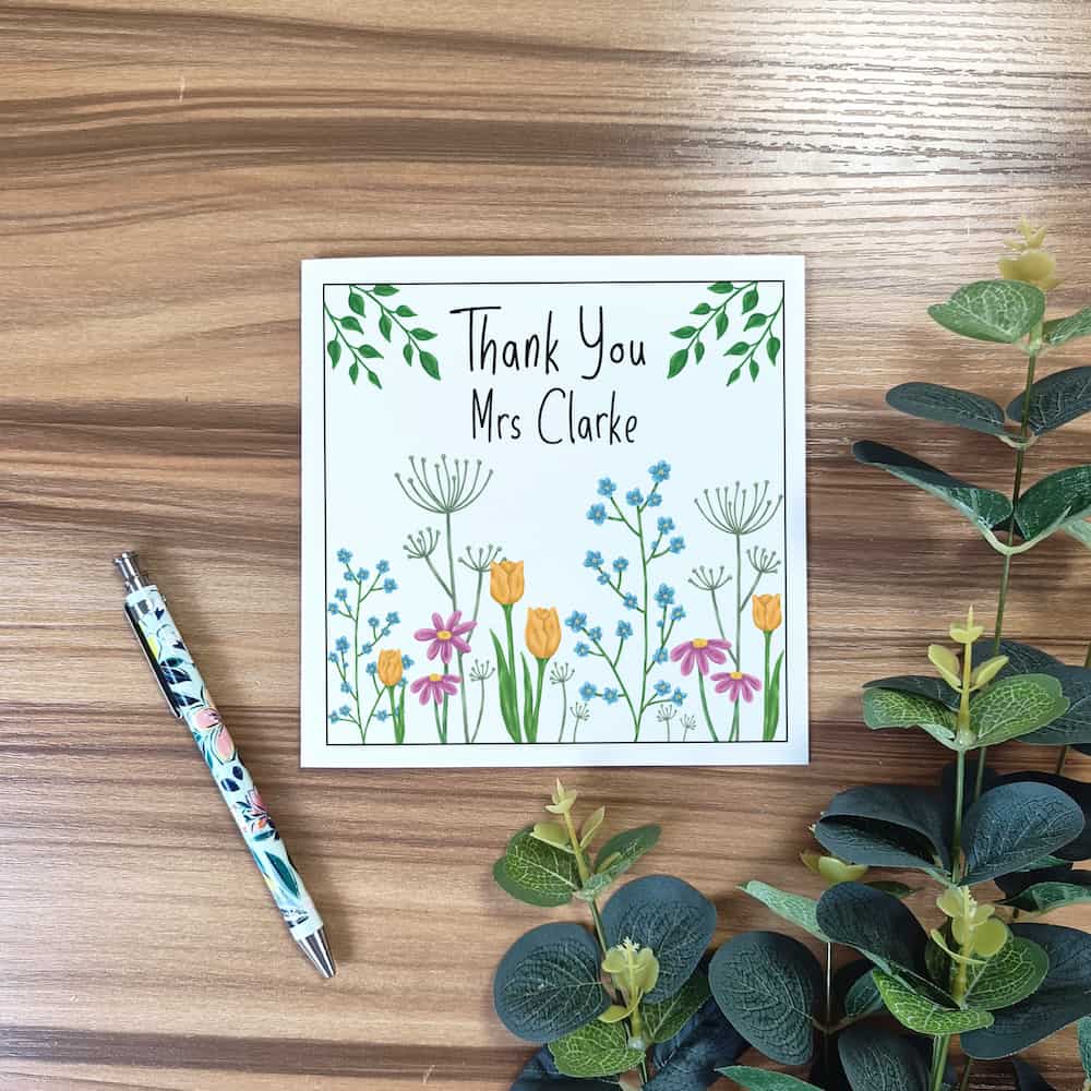 Personalised Teacher Thank You Card