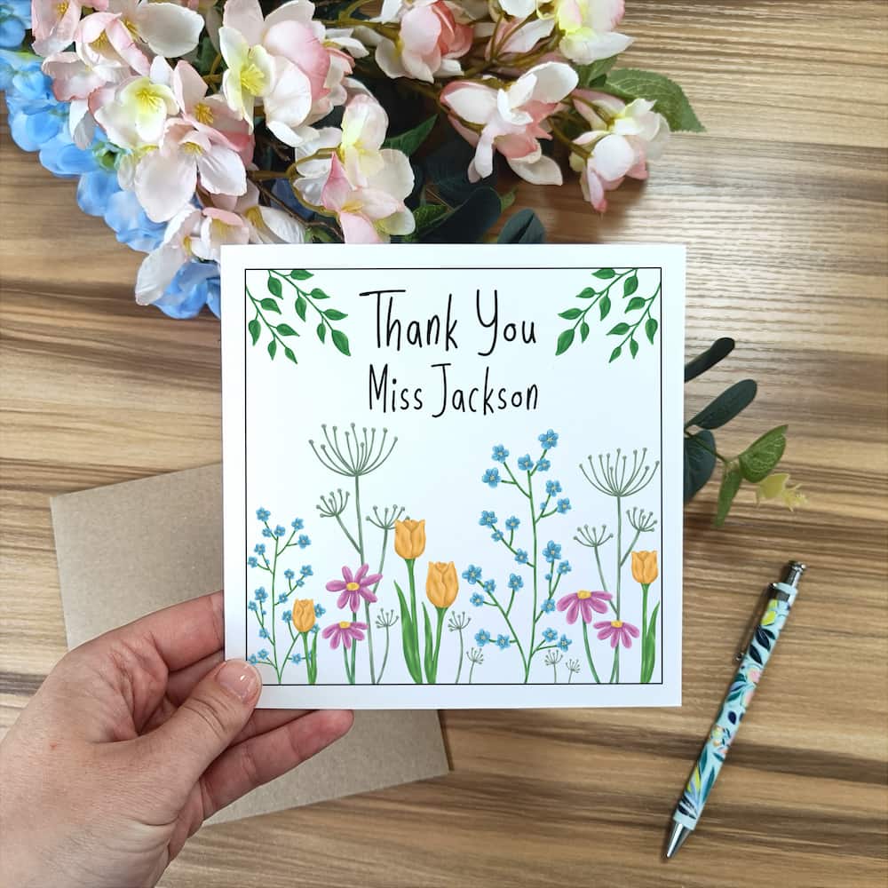 Personalised Teacher Thank You Card