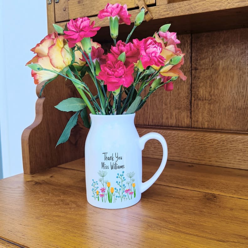 Personalised Teacher Gift | Thank You Flower Vase