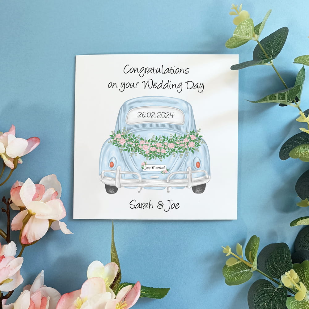 Personalised Wedding Car Card