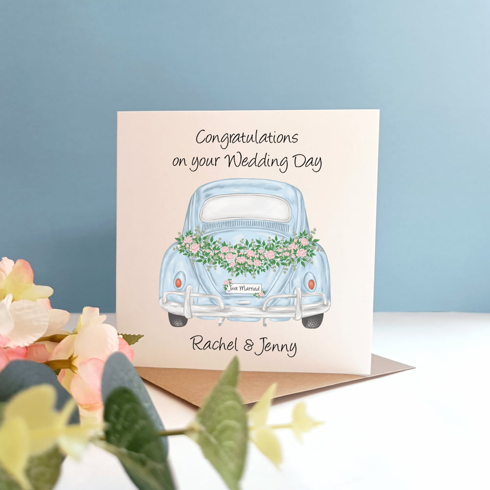 Personalised Wedding Car Card