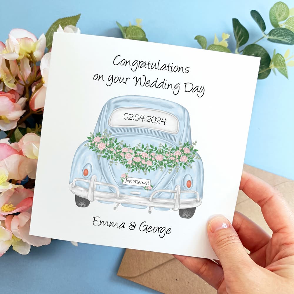 Personalised Wedding Car Card