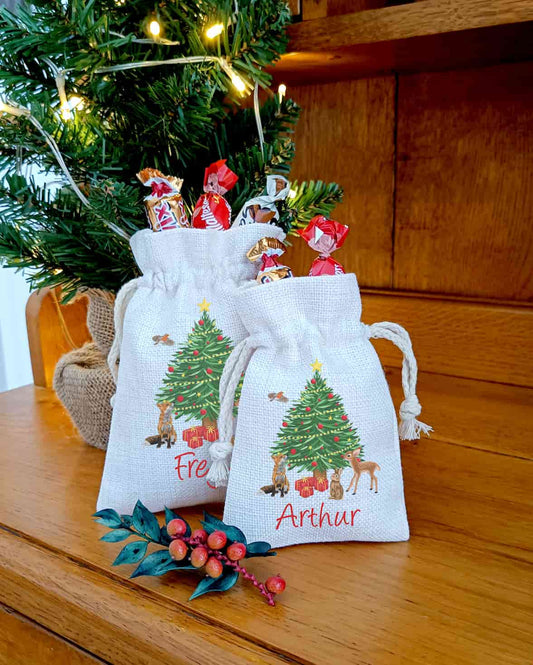 Personalised Woodland Christmas Gift Bag