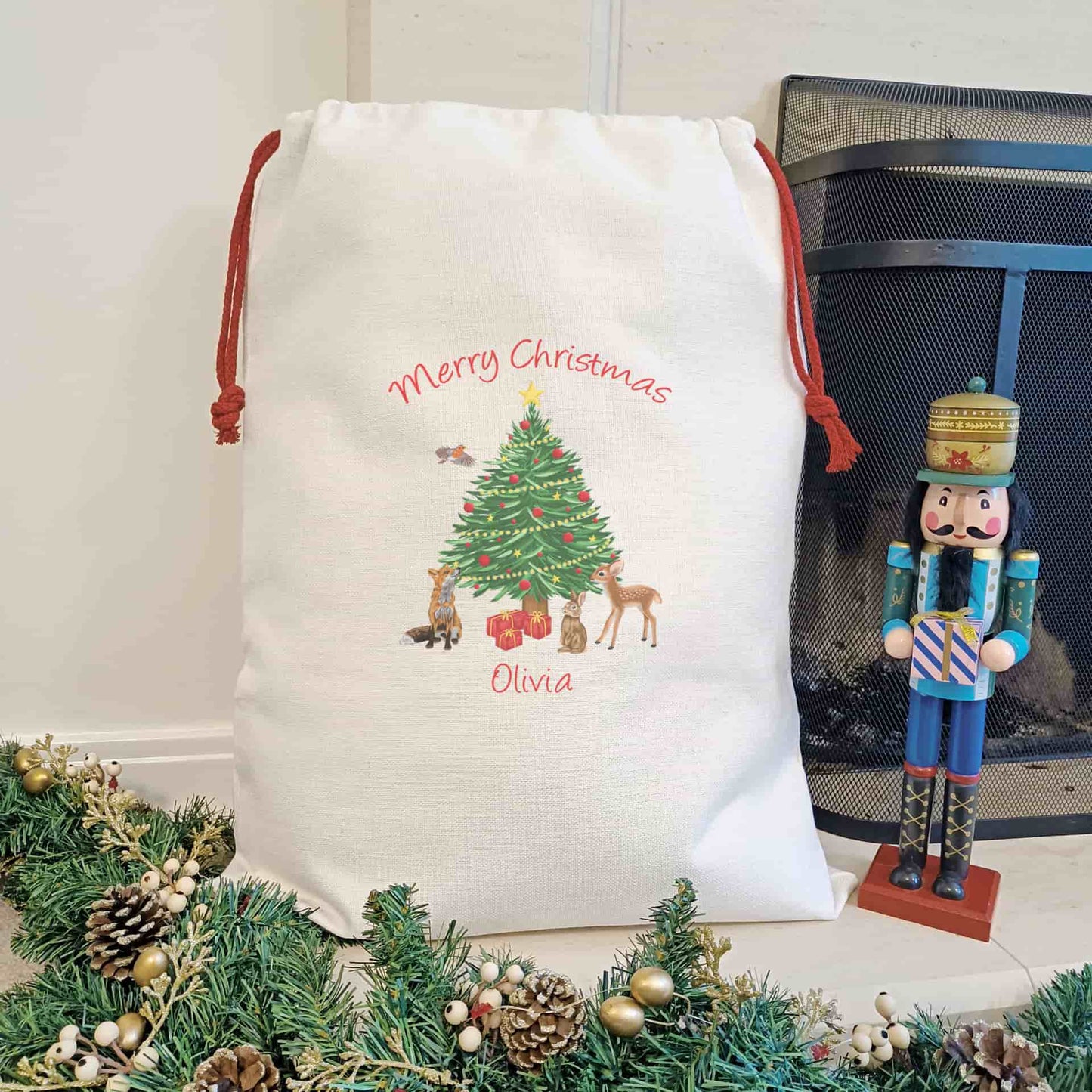 Personalised Woodland Animals Christmas Sacks
