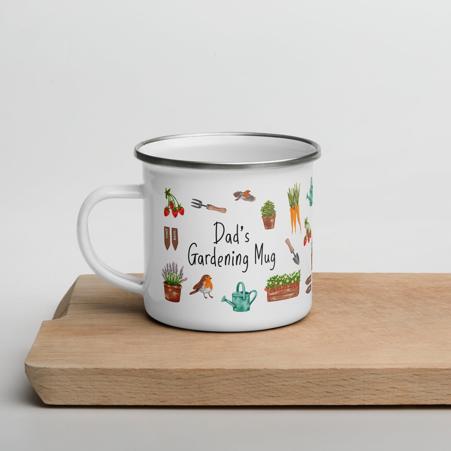 Personalised Gardening Enamel Mug