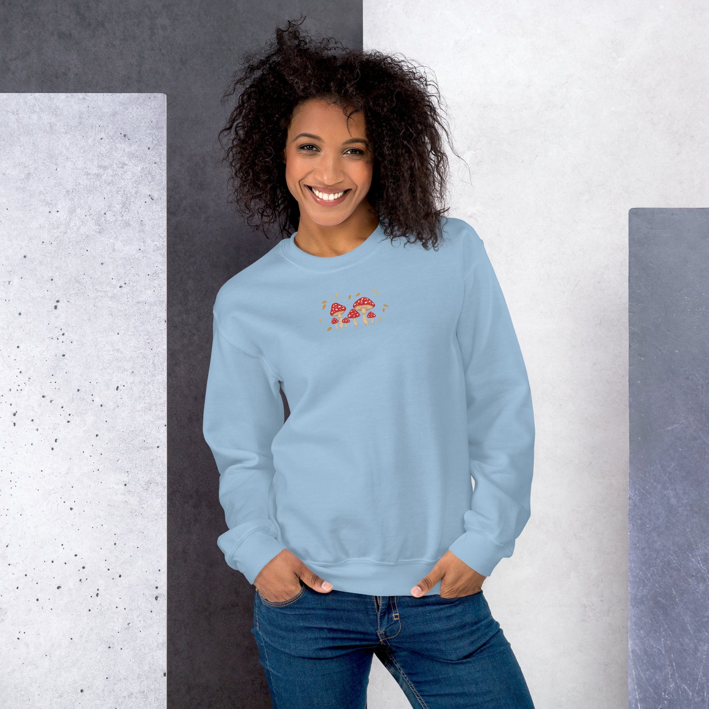 Mushroom Jumper | Autumn Sweater | Toadstools, Falling Leaves and Stars