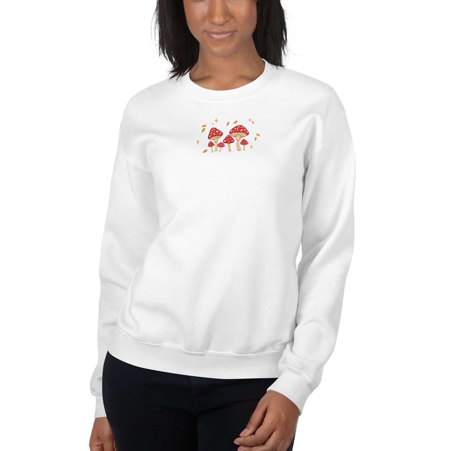 Mushroom Jumper | Autumn Sweater | Toadstools, Falling Leaves and Stars