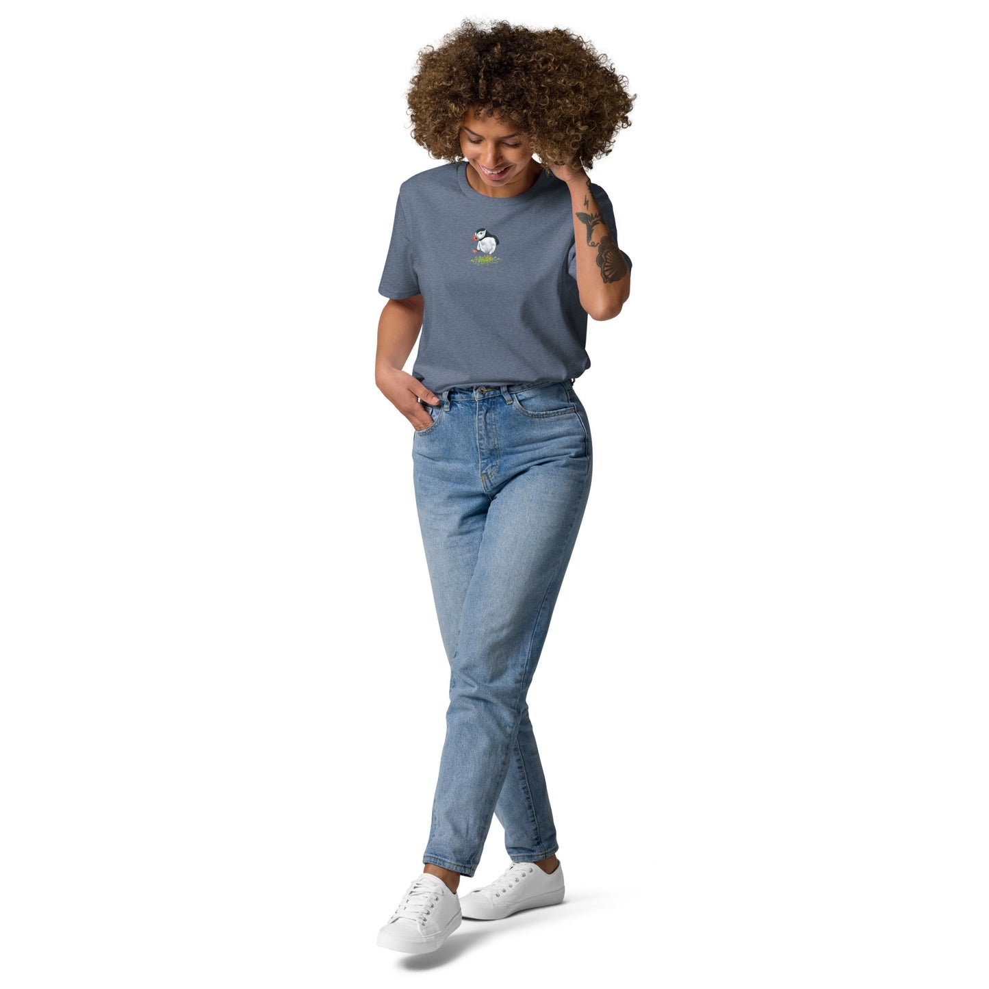 Dancing Puffin T-Shirt | Unisex Organic Cotton T-Shirt