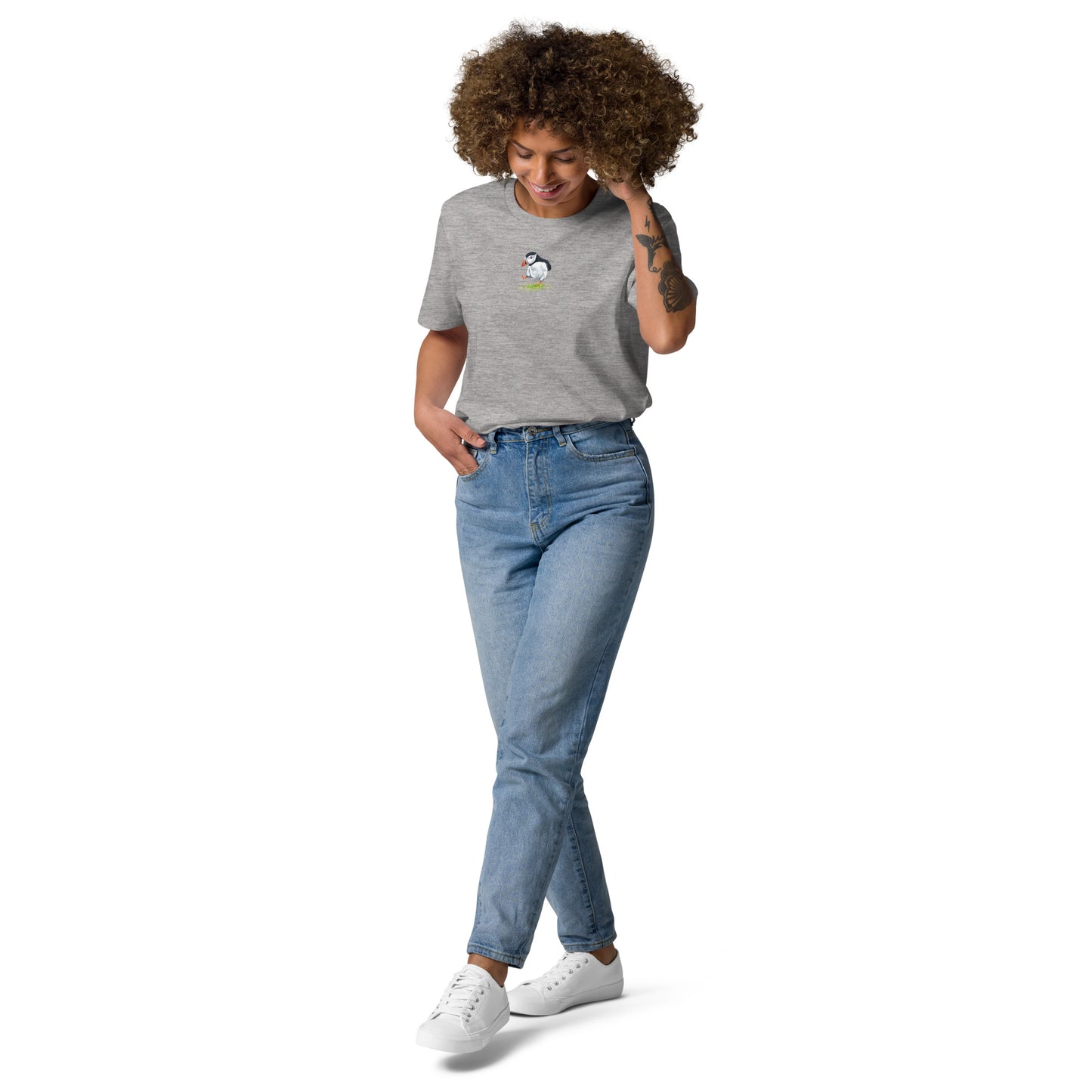 Dancing Puffin T-Shirt | Unisex Organic Cotton T-Shirt