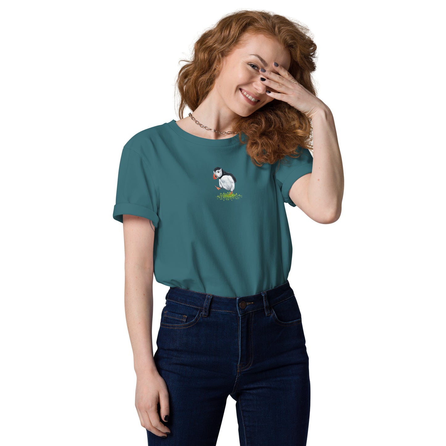 Dancing Puffin T-Shirt | Unisex Organic Cotton T-Shirt