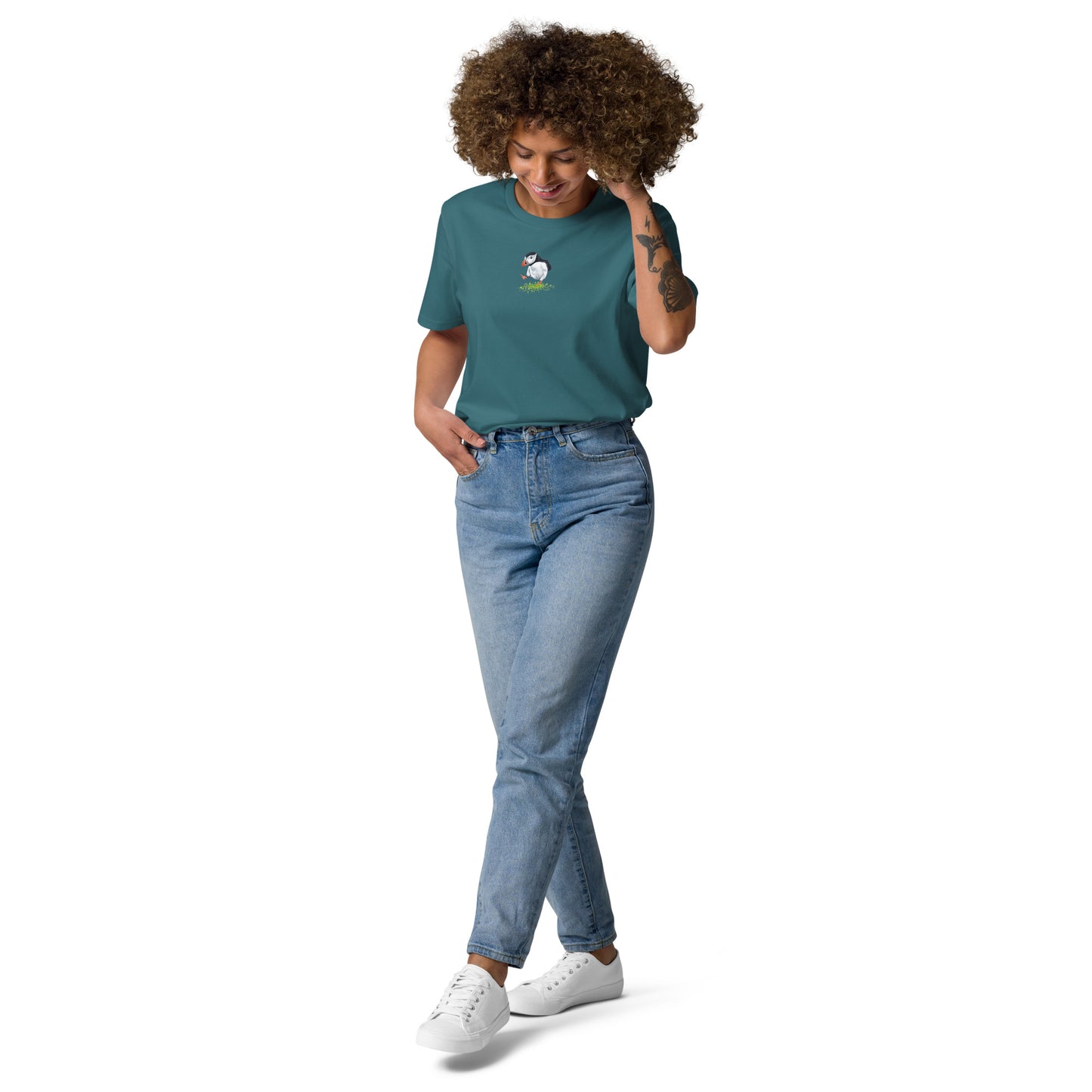 Dancing Puffin T-Shirt | Unisex Organic Cotton T-Shirt