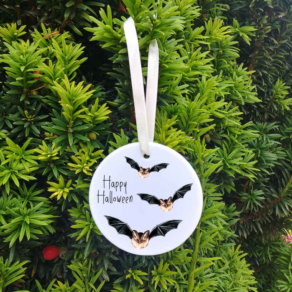 Baby's First Halloween Ceramic Ornament | Spooky Bat Design