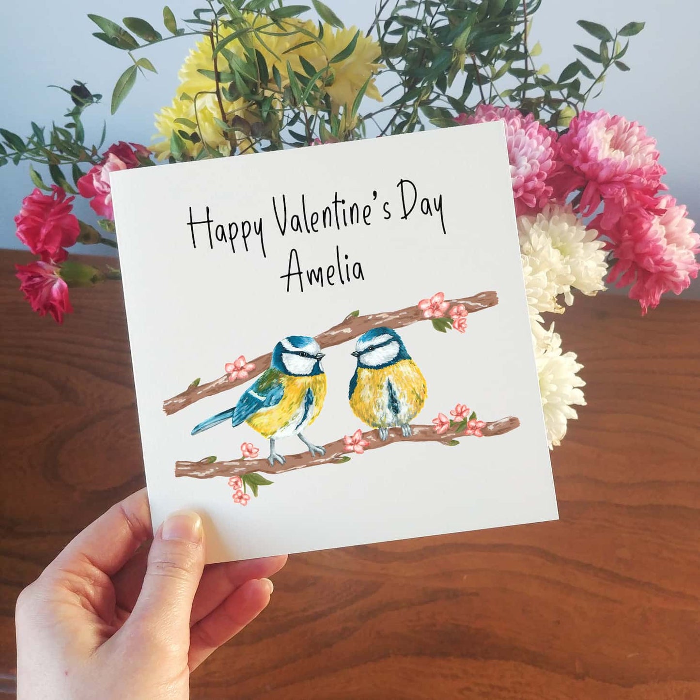 Personalised Blue Tit Anniversary Card