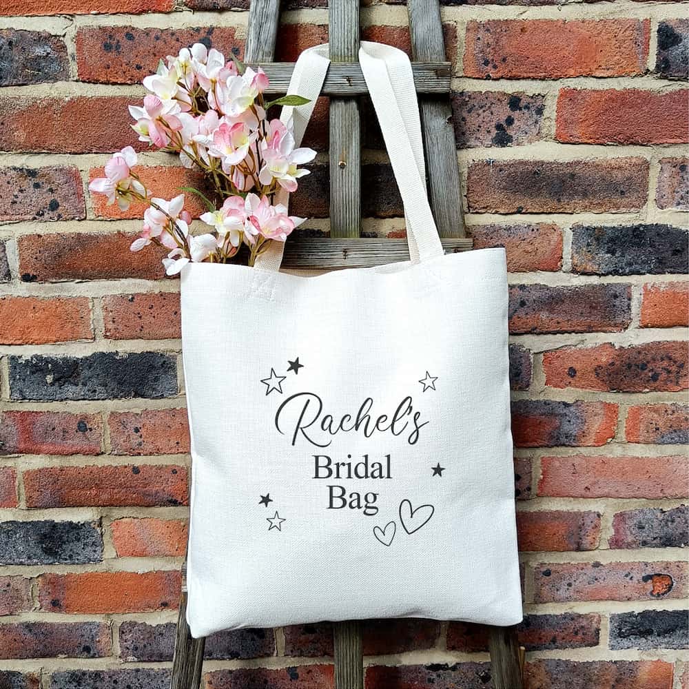 Personalised Bridal Bag | Wedding Day Tote Bag