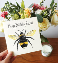 Load image into Gallery viewer, Illustrated Bumble Bee Greetings Card
