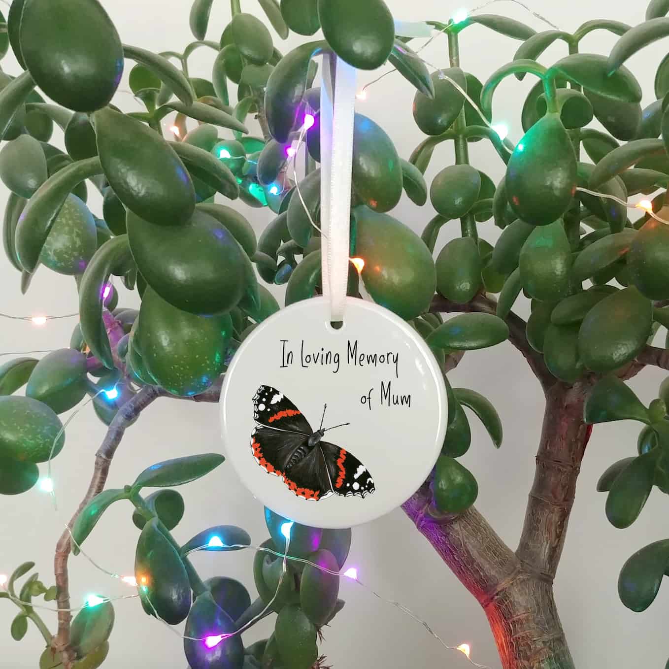 In Loving Memory Of Butterfly Ceramic Hanging Ornament | Personalised Keepsake