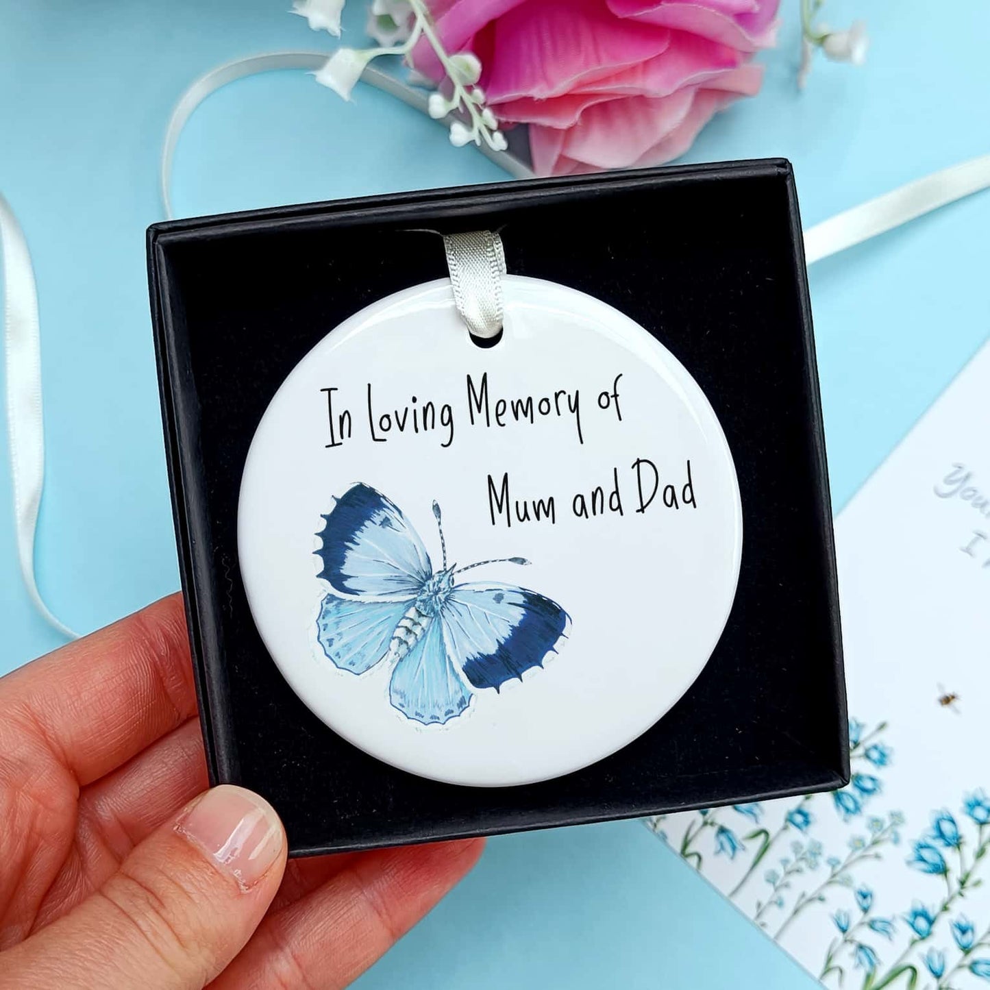 In Loving Memory Of Butterfly Ceramic Hanging Ornament | Personalised Keepsake