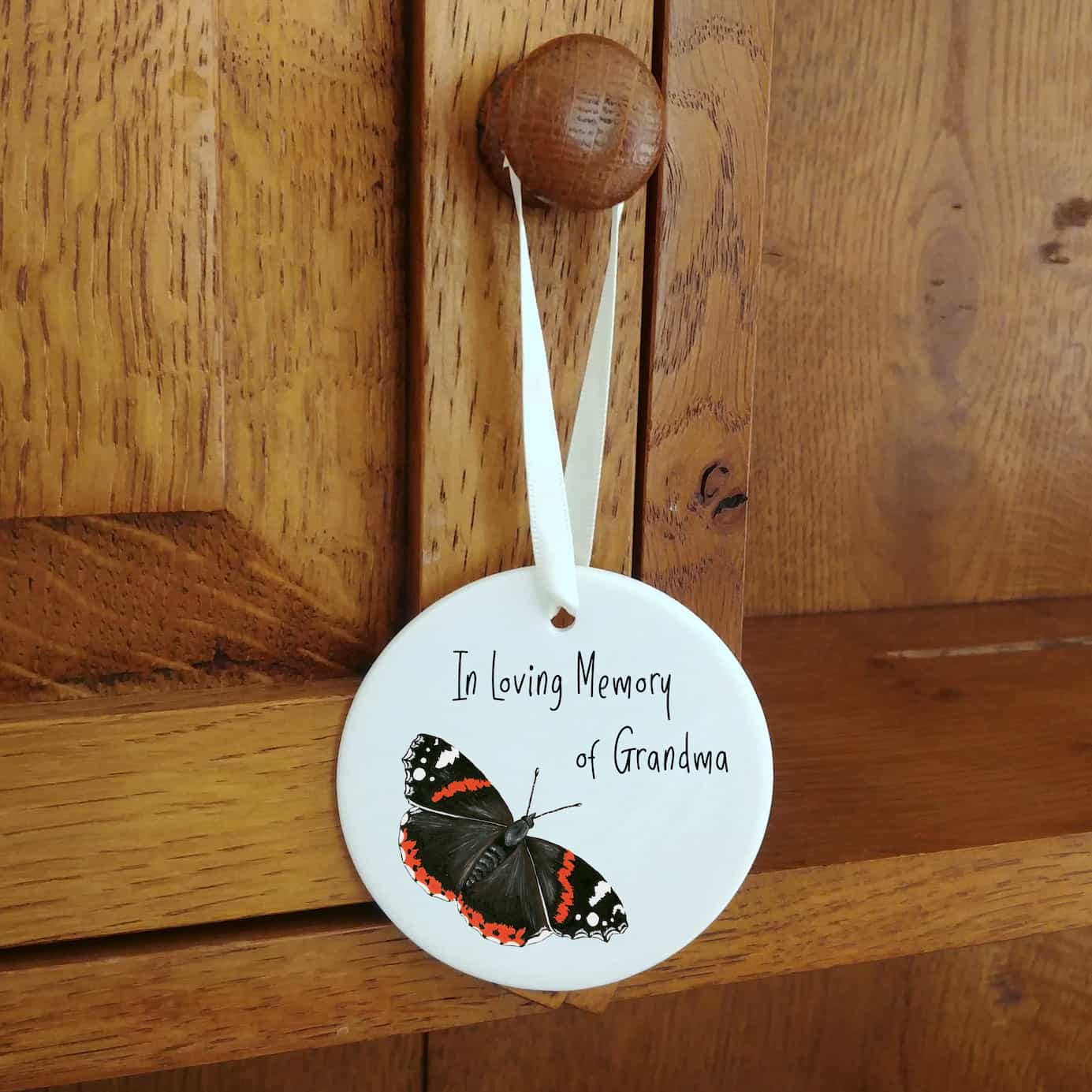 In Loving Memory Of Butterfly Ceramic Hanging Ornament | Personalised Keepsake