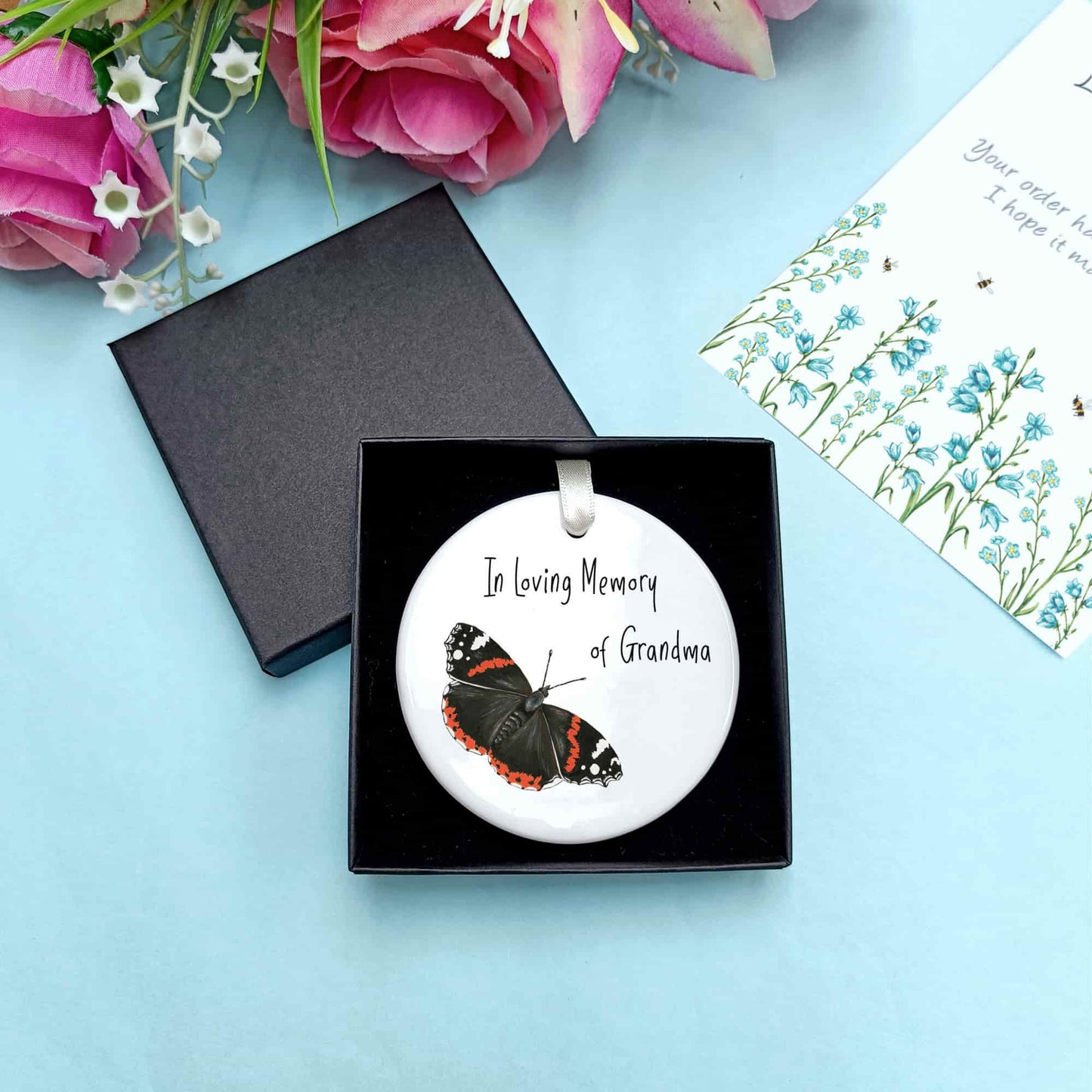 In Loving Memory Of Butterfly Ceramic Hanging Ornament | Personalised Keepsake
