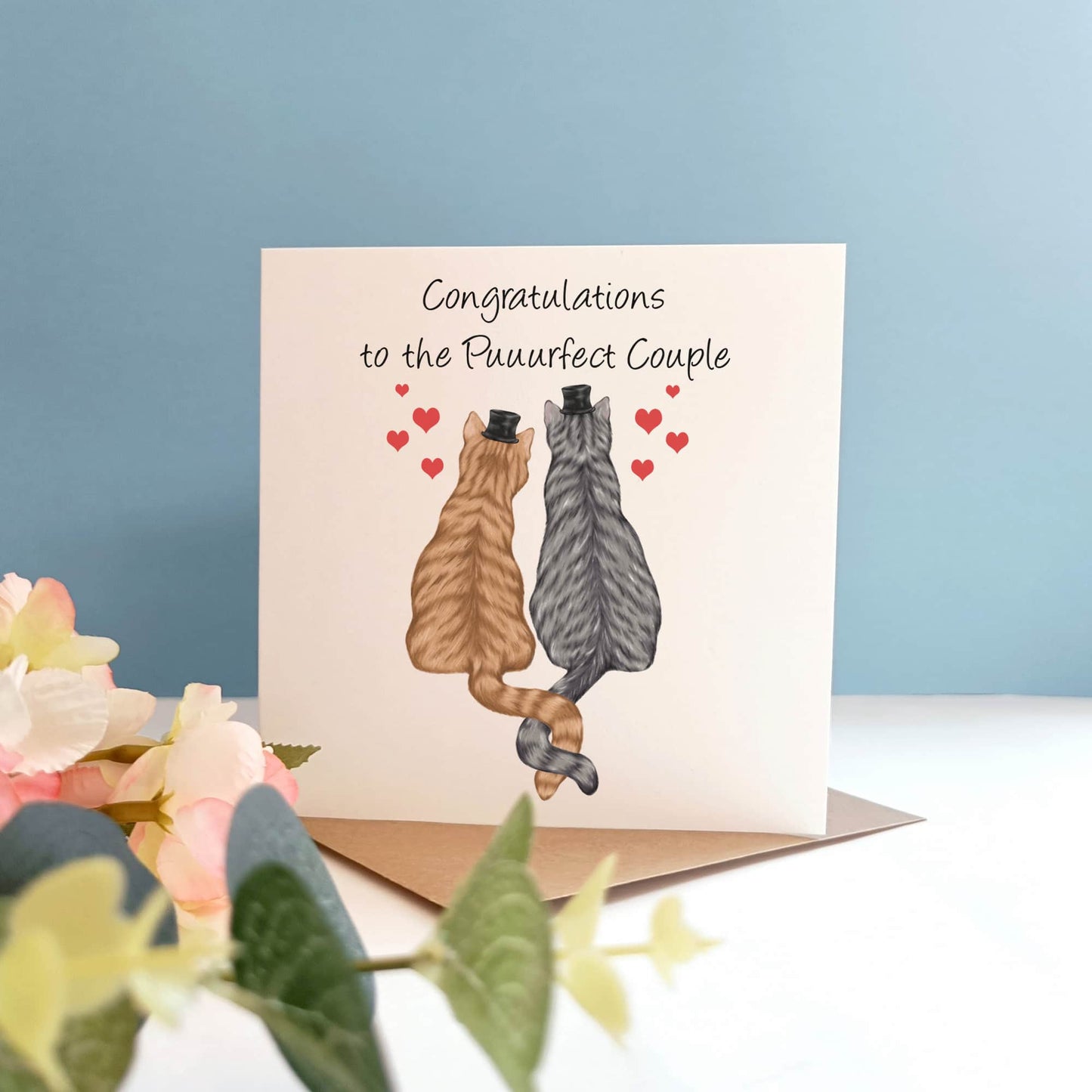 Personalised Cat Wedding Card