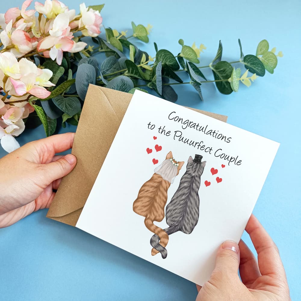 Personalised Cat Wedding Card