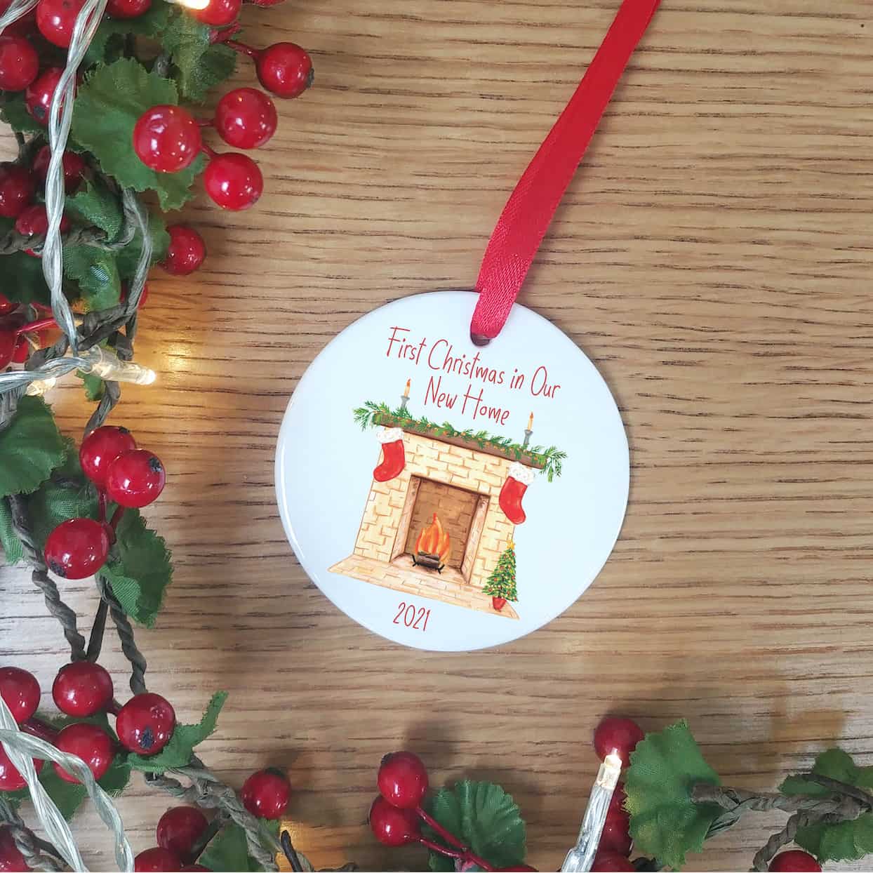 Personalised New Home Christmas Decoration | First Home Ceramic Hanging Ornament