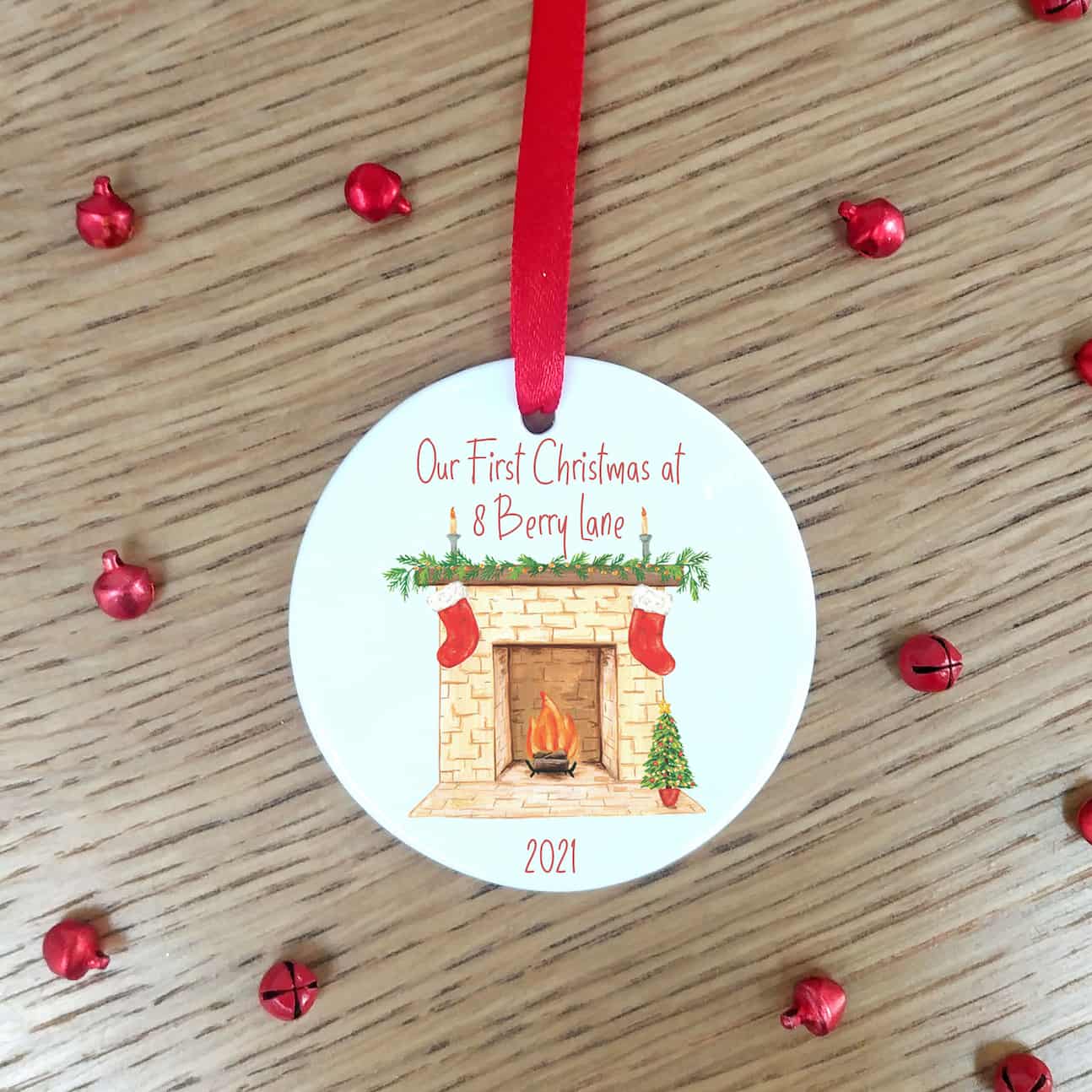 Personalised New Home Christmas Decoration | First Home Ceramic Hanging Ornament